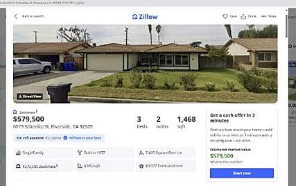 Zillow estimate screenshot showing value below final negotiated sale price